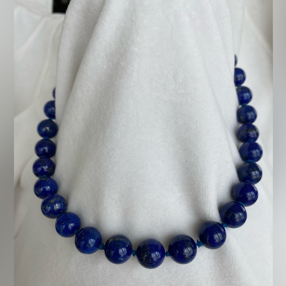 Lapis Bead Necklace – Deep Blue Statement Necklace